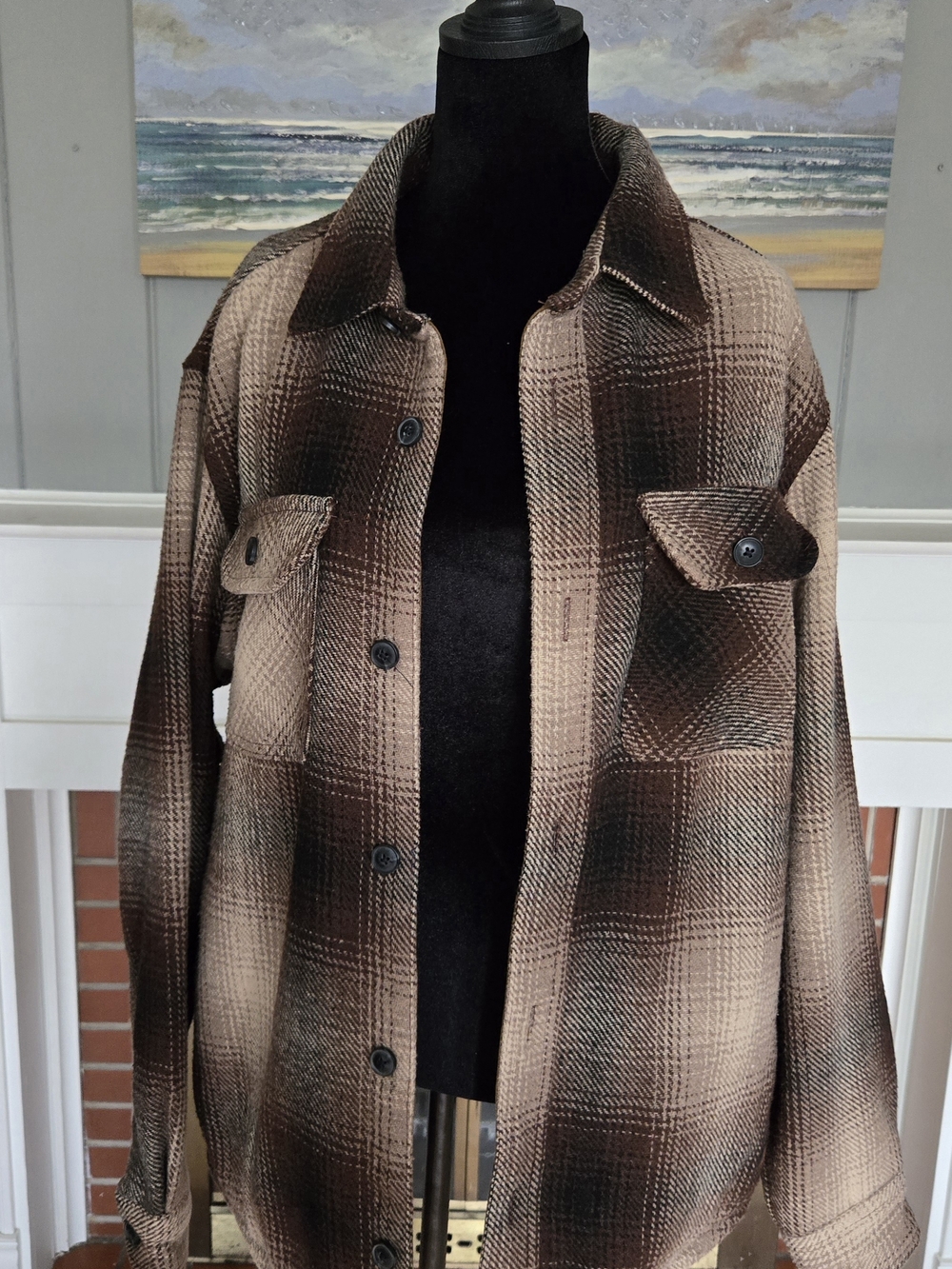 Jachs Corduroy Collar Jacket in Brown and Blue